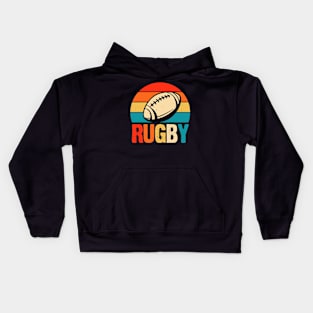 Rugby Sport Vintage For Rugby Player Team Coach Rugby Lover Distressed Kids Hoodie